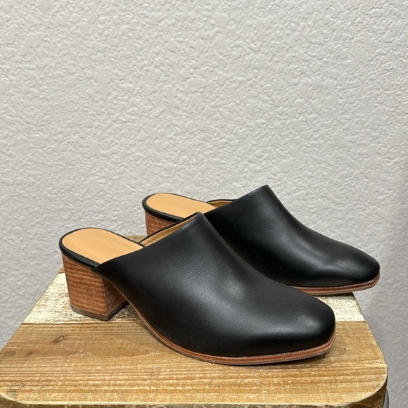 Nisolo All Day Black Leather Heeled Mule Size 8 - Picture 3 of 8